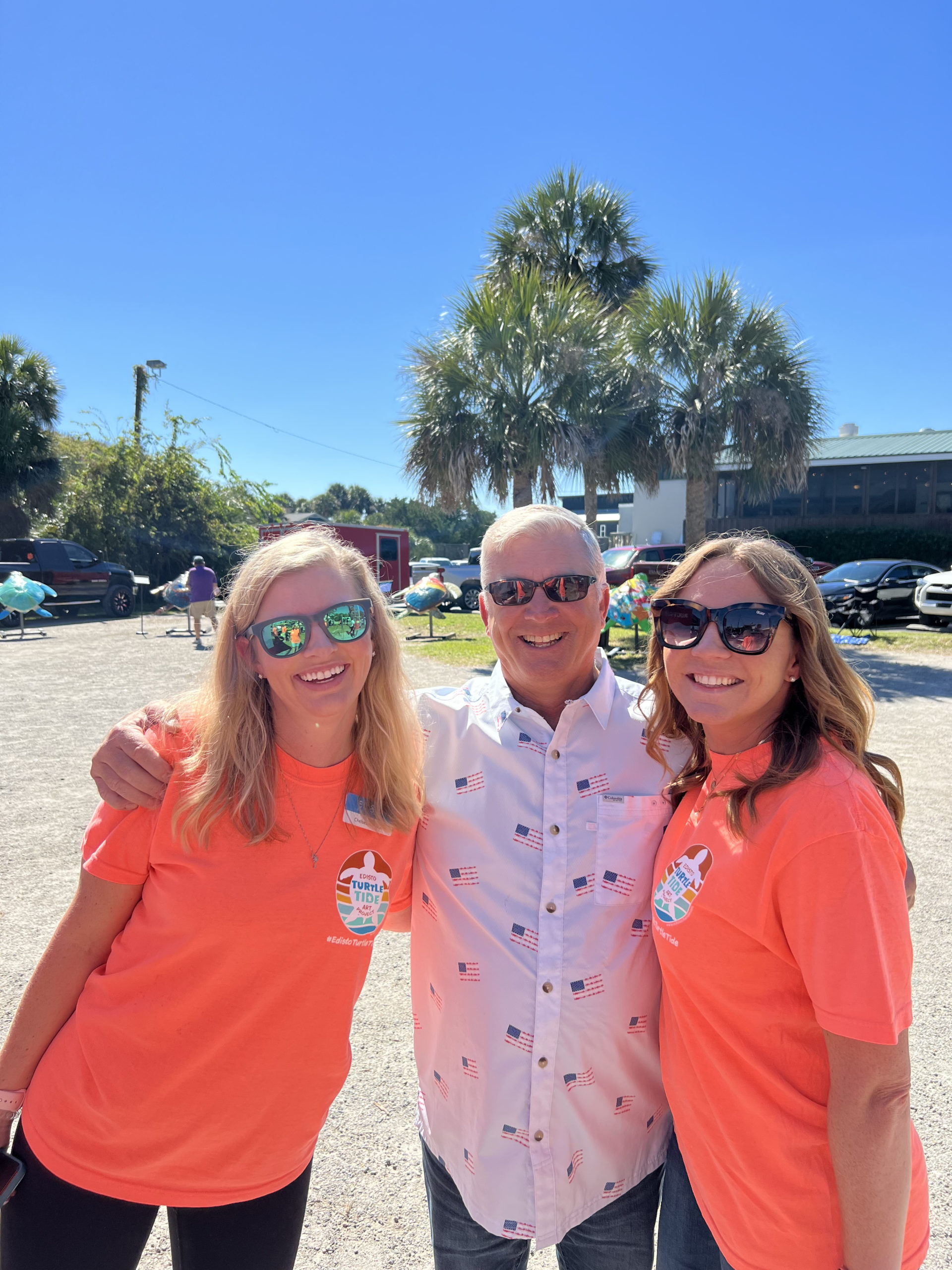 Chelsea Harrison, past Pres Peter Beck & current Leslie Hurley Edisto